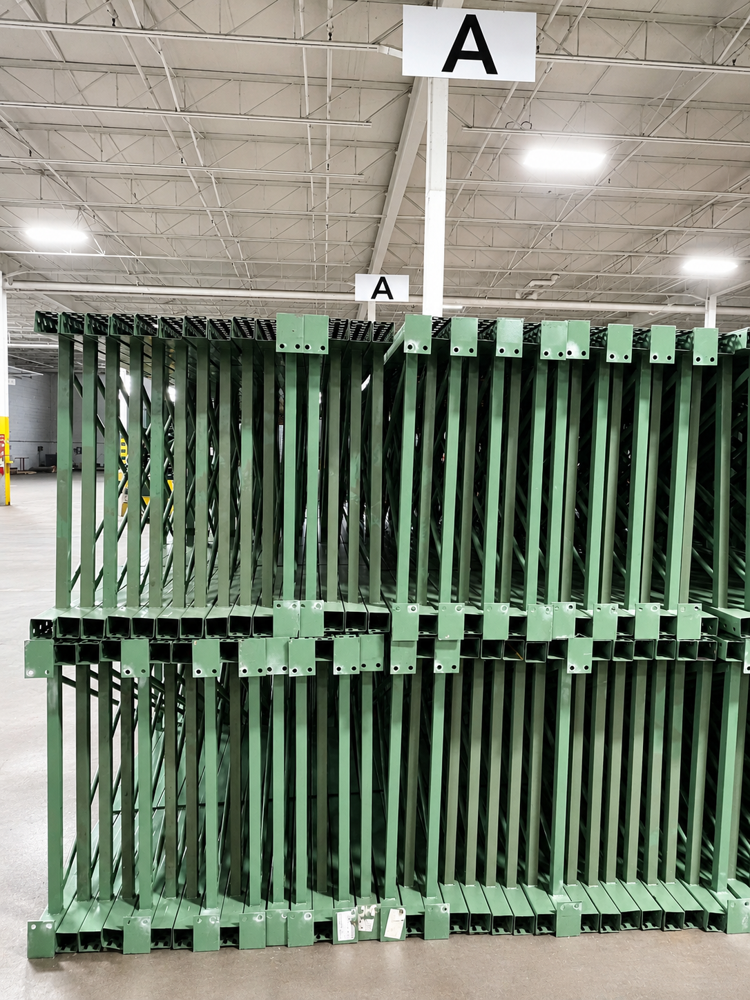 Used 16' x 42" pallet rack uprights for sale in Pennsylvania warehouse storage system