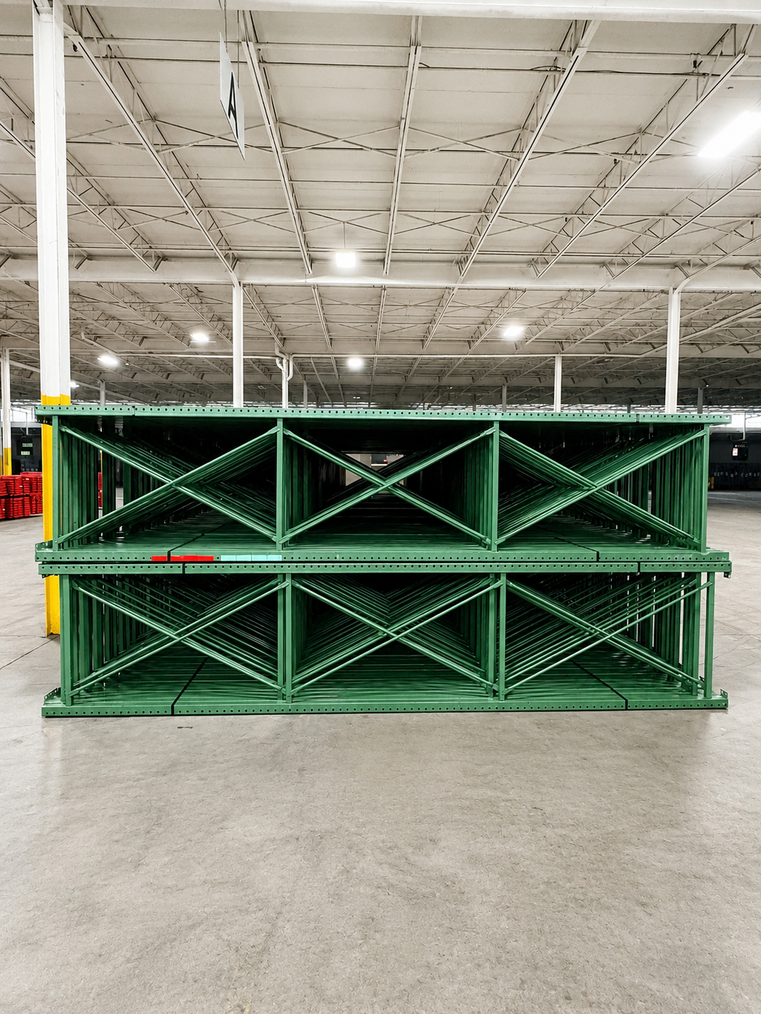 Used 16' x 42" pallet rack uprights for sale in Pennsylvania warehouse storage system