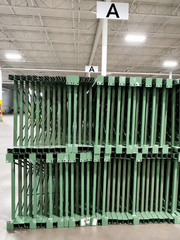 Used 16' x 42" pallet rack uprights for sale in Pennsylvania warehouse storage system